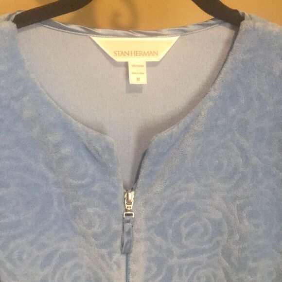 STAN HERMAN Blue Zip Robe NWT - Picture 5 of 6